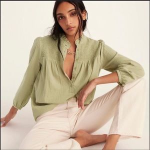 JCrew Long-sleeve soft gauze garden top
